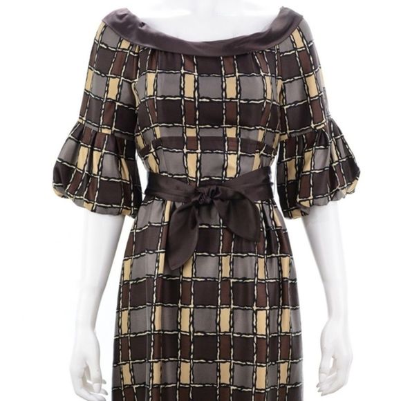 NANETTE LEPORE BROWN SILK DRESS SIZE 8 - Picture 2 of 6